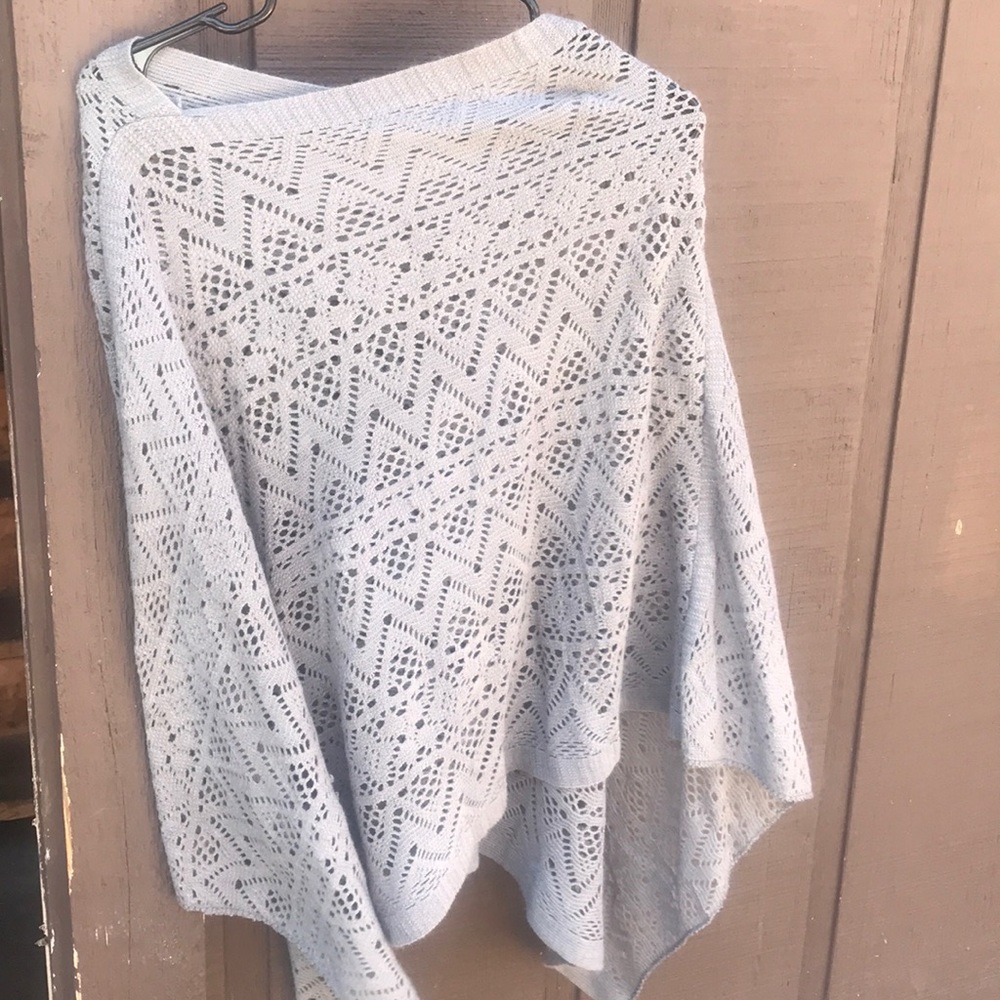 Grey knit poncho